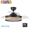 VENTILADOR DC IGLU NEGRO/HAYA 72W 6120LM 91 D 3ASP.DESPLEGABLE 3000-4000-6000K REMOTO, TEMPORIZADOR, MEMORIA