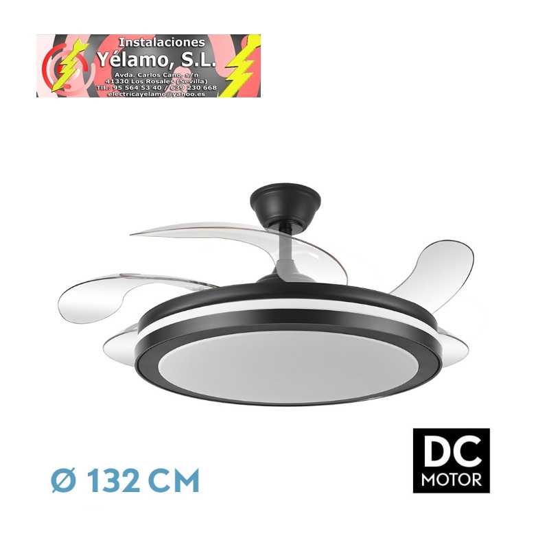 VENTILADOR DC ESPARTA MAXI 80W 10255LM NEGRO 132D 5ASPAS 3000-4000-6000K REMOTO+TEMPORIZADOR+MEMORIA