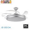 VENTILADOR DC ESPARTA MAXI 80W 10255LM PLATA 132D 5ASPAS 3000-4000-6000K REMOTO+TEMPORIZADOR+MEMORIA