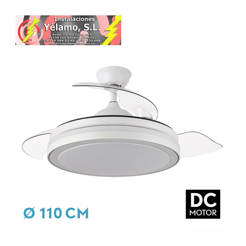 VENTILADOR DC ESPARTA PLUS 59W 6980LM BLANCO 3 ASPAS DESP. 107D 3 COLORES C/REMOTO+TEMPORIZADOR+ MEMORIA