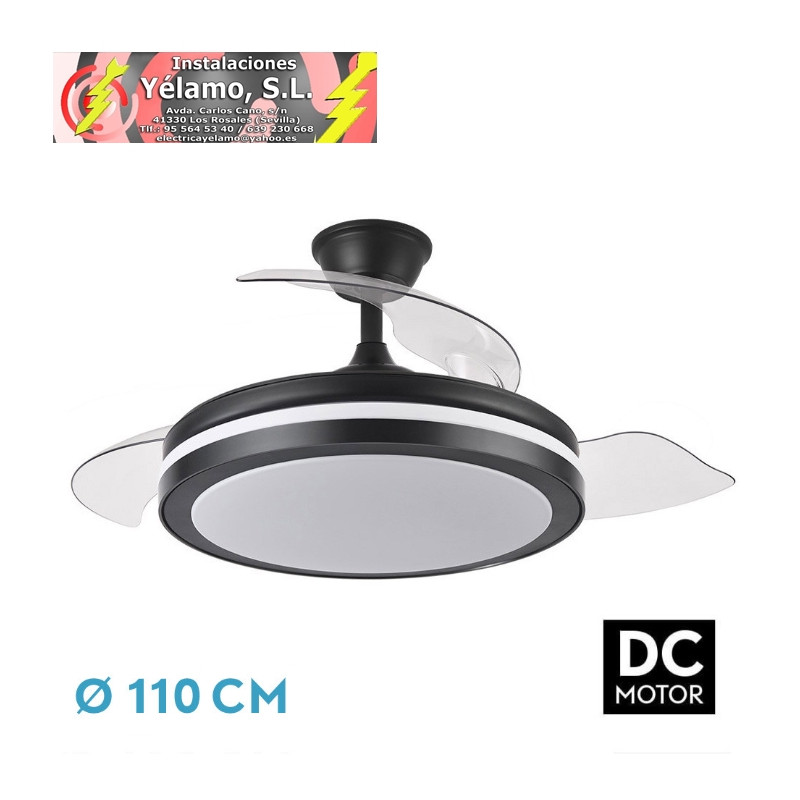 VENTILADOR DC ESPARTA PLUS 59W 6980LM NEGRO 107D 3ASPAS DESP.3000-4000-6000K REMOTO+TEMPORIZADOR+ MEMORIA