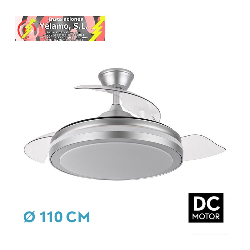 VENTILADOR DC ESPARTA PLUS 59W 6980LM PLATA 107D 3ASPAS DESP.3000-4000-6000K REMOTO+TEMPORIZADOR+ MEMORIA