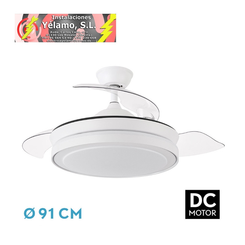 VENTILADOR DC ESPARTA MINI BLANCO 59W 6980LM 3ASP.DESP 91 D 3000-4000-6000K REMOTO+TEMPORIZADOR+MEMORIA