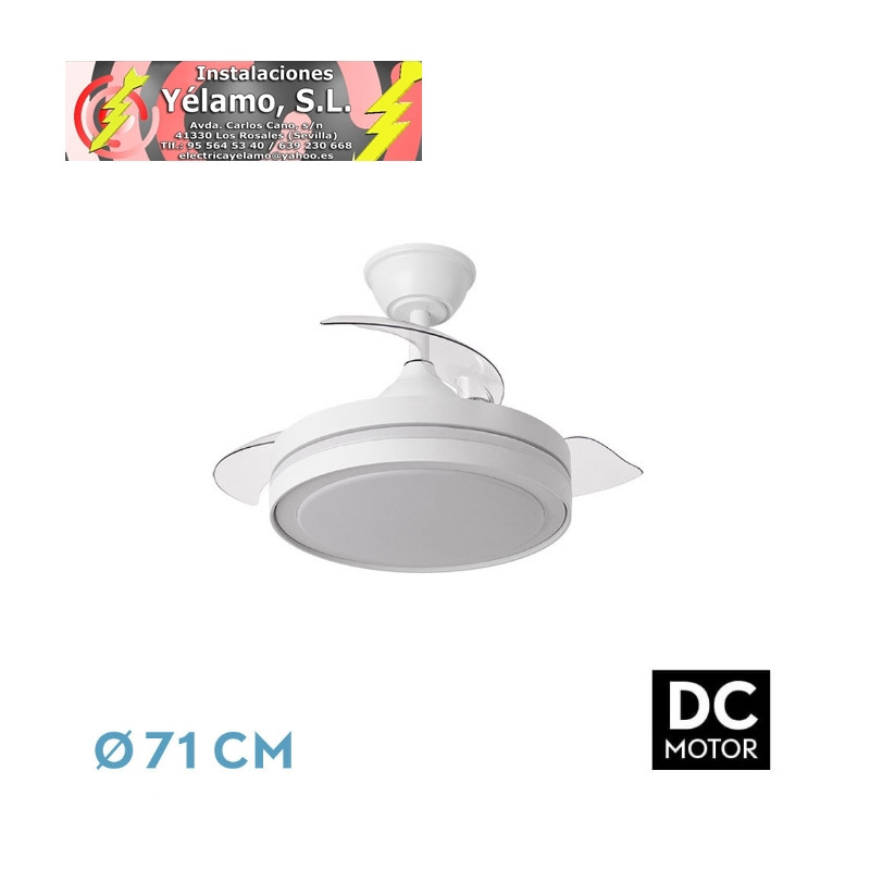 VENTILADOR DC ESPARTA PEQUE 44W 5182LM BLANCO 72D 3ASPAS 3000-4000-6000K REMOTO+TEMPORIZADOR+MEMORIA
