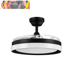 VENTILADOR DC ZENIT NEGRO 72W 3 ASPAS DESPLEGABLES 107D 7200LM 6VEL 3000K,4500K,6000K, REMOTO+TEMPORIZADOR+MEMORIA