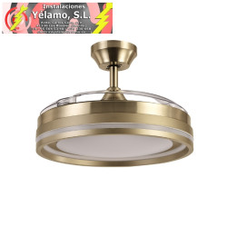 VENTILADOR DC CERRATO CUERO 72W 3ASPAS DESPLEGABLES 107D 7200LM 6 VEL 3000K,4500K,6000K, REMOTO+TEMPORIZADOR+MEMORIA