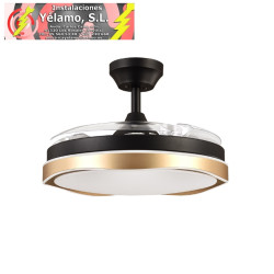 VENTILADOR DC BLONDI NEGRO/ORO 72W 3ASPAS 107D 7200LM 6VEL 3000K,4500K,6000K, REMOTO+TEMPORIZADOR+MEMORIA
