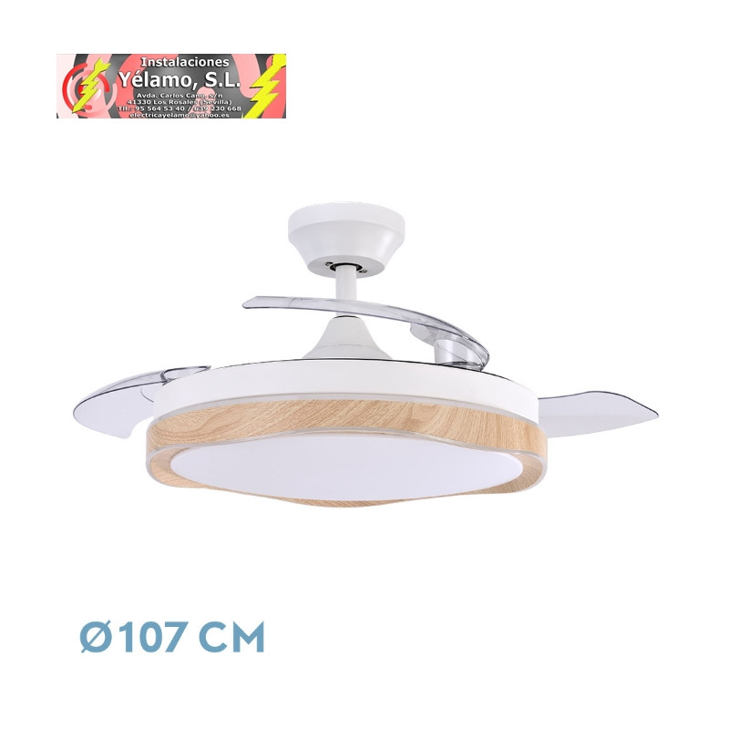 VENTILADOR DC BLONDI BLANCO/HAYA 72W 3ASPAS 107D 7200LM 6VEL 3000K,4500K,6000K, REMOTO+TEMPORIZADOR+MEMORIA