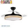 VENTILADOR DC BLONDI NEGRO/MADERA 72W 3ASPAS 107D 7200LM 6VEL 3000K,4500K,6000K REMOTO+TEMPORIZADOR+MEMORIA