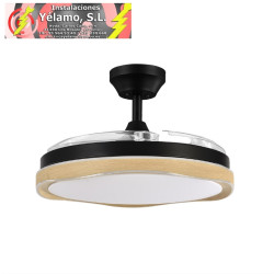 VENTILADOR DC BLONDI NEGRO/MADERA 72W 3ASPAS 107D 7200LM 6VEL 3000K,4500K,6000K REMOTO+TEMPORIZADOR+MEMORIA