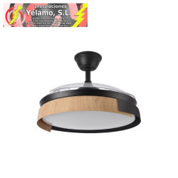 VENTILADOR DC PROVENZA 72W 7200LM NEGRO/HAYA 3 ASPAS DESPLEGABLES 36/51X50/107D. 3000-4000-6000K, REMOTO, TEMPORIZADOR, MEMORIA