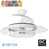 VENTILADOR DC TORNADO BLANCO 5XE27 107D 3ASPAS DESPLEGABLES 6VELOCIDADES C/REMOTO Y TEMPORIZADOR