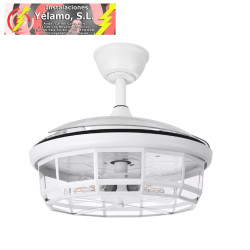 VENTILADOR DC TORNADO BLANCO 5XE27 107D 3ASPAS DESPLEGABLES 6VELOCIDADES C/REMOTO Y TEMPORIZADOR