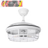 VENTILADOR DC TORNADO BLANCO 5XE27 107D 3ASPAS DESPLEGABLES 6VELOCIDADES C/REMOTO Y TEMPORIZADOR