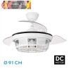 VENTILADOR DC TORNADO MINI BLANCO 3XE27 91 D 3ASPAS DESPLEGABLES 6VELOCIDADES C/REMOTO Y TEMPORIZADOR