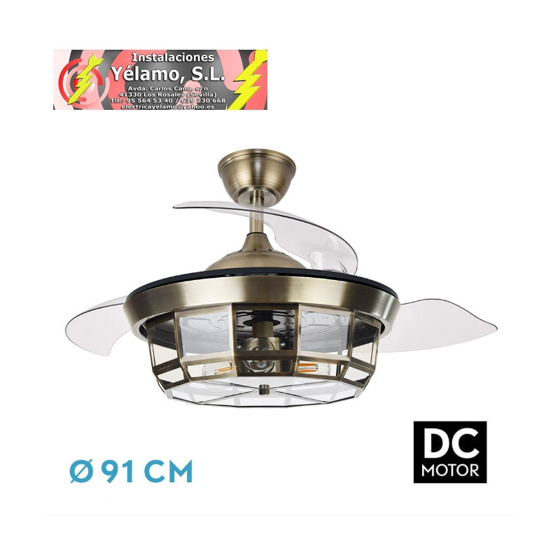 VENTILADOR DC TORNADO MINI CIERO 3XE27 91D 3ASPAS DESPLEGABLES 6VELOCIDADES C/REMOTO Y TEMPORIZADOR