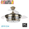 VENTILADOR DC TORNADO MINI CIERO 3XE27 91D 3ASPAS DESPLEGABLES 6VELOCIDADES C/REMOTO Y TEMPORIZADOR