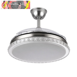 VENTILADOR BILIKU 72W 6120LM NIQUEL 3ASPAS DESPLEGABLES 108D 3000-4000-6000K REMOTO, MEMORIA Y TEMPORIZADOR