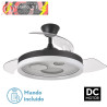 VENTILADOR DC TURIA 72W 6120LM NEGRO/BLANCO 3 ASPAS DESPLEGABLES 32/47X50/110D. 3 COLORES C/REMOTO+TEMPORIZADOR+MEMORIA