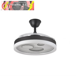 VENTILADOR DC TURIA 72W 6120LM NEGRO/BLANCO 3 ASPAS DESPLEGABLES 32/47X50/110D. 3 COLORES C/REMOTO+TEMPORIZADOR+MEMORIA