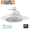 VENTILADOR DC TURIA 72W 6120LM BLANCO 3 ASPAS DESPLEGABLES 32/47X50/110D. 3 COLORES C/REMOTO+TEMPORIZADOR+MEMORIA
