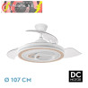 VENTILADOR DC SULTAN 68W BLANCO/HAYA 3 ASPAS DESPLEGABLES 107D 4960LM 3000-4500-6500K RE.INTENSIDAD+REMOTO+MEMORIA+TEMPORIZADOR