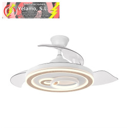 VENTILADOR DC SULTAN 68W BLANCO/HAYA 3 ASPAS DESPLEGABLES 107D 4960LM 3000-4500-6500K RE.INTENSIDAD+REMOTO+MEMORIA+TEMPORIZADOR