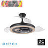 VENTILADOR DC SULTAN 68W NEGRO/MADERA 3ASPAS DESPLEGABLES 4960LM 3000-4500-6500K REG.INTENSIDAD+REMOTO+MEMORIA+TEMPORIZADOR
