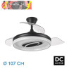 VENTILADOR DC MARACANA 57W NEGRO 3ASPAS 107D 5980LM 3000-4500-6500K REG.INTENSIDAD+REMOTO+MEMORIA+TEMPORIZADOR
