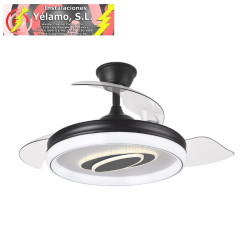 VENTILADOR DC MARACANA 57W NEGRO 3ASPAS 107D 5980LM 3000-4500-6500K REG.INTENSIDAD+REMOTO+MEMORIA+TEMPORIZADOR