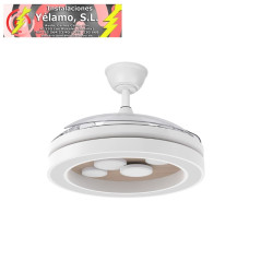 VENTILADOR DC CUPIDO 55W BLANCO/HAYA 3ASPAS 107D 4960LM 3000-4500-6500K REG.INTENSIDAD+REMOTO+MEMORIA+TEMPORIZADOR