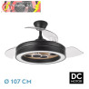 VENTILADOR DC CUPIDO 55W NEGRO/MADERA 3ASPAS 107D 4960LM 3000-4500-6500K REG.INTENSIDAD+REMOTO+MEMORIA+TEMPORIZADOR