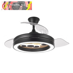 VENTILADOR DC CUPIDO 55W NEGRO/MADERA 3ASPAS 107D 4960LM 3000-4500-6500K REG.INTENSIDAD+REMOTO+MEMORIA+TEMPORIZADOR