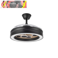 VENTILADOR DC CUPIDO 55W NEGRO/MADERA 3ASPAS 107D 4960LM 3000-4500-6500K REG.INTENSIDAD+REMOTO+MEMORIA+TEMPORIZADOR