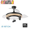 VENTILADOR DC GLADIATOR 37+15W NEGRO/MADERA 3ASP.107D 3980LM 3000-4500-6500K 2ENCENDIDOS INDEP.REMOTO+MEMORIA+TEMPORIZ