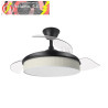 VENTILADOR DC MODA 72W NEGRO/CAÑIZO BLANCO 108D 3ASPAS 7200LM 3000K,4000K,6000K REMOTO+MEMORIA+TEMPORIZADOR