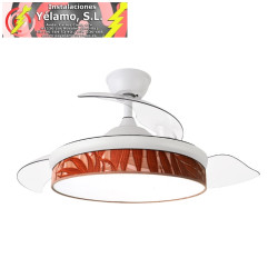 VENTILADOR DC MODA 72W BLANCO/HOJA CALDERA 108D 3ASPAS 7200LM 3000K,4000K,6000K REMOTO+MEMORIA+TEMPORIZADOR