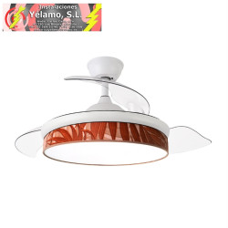 VENTILADOR DC MODA 72W BLANCO/HOJA CALDERA 91D 3ASPAS 7200LM 3000K,4000K,6000K REMOTO+MEMORIA+TEMPORIZADOR