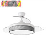 VENTILADOR DC MODA 72W BLANCO/SURCO GRIS 108D 3ASPAS 7200LM 3000K,4000K,6000K REMOTO+MEMORIA+TEMPORIZADOR