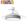 VENTILADOR DC MODA 72W BLANCO/SURCO GRIS 91D 3ASPAS 7200LM 3000-4000-6000K REMOTO+MEMORIA+TEMPORIZADOR