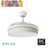 VENTILADOR DC MODA 72W BLANCO/CAÑIZO BLANCO 91D 3ASPAS 7200LM 3000-4000-6000K REMOTO+MEMORIA+TEMPORIZADOR