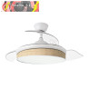 VENTILADOR DC MODA 72W BLANCO/CAÑIZO CLARO 108D 3ASPAS 7200LM 3000K,4000K,6000K REMOTO+MEMORIA+TEMPORIZADOR