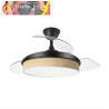 VENTILADOR DC MODA 72W NEGRO/CAÑIZO CLARO 91D 3ASPAS 7200LM 3000-4000-6000K REMOTO+MEMORIA+TEMPORIZADOR