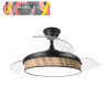VENTILADOR DC MODA 72W NEGRO/CAÑIZO OSCURO 91D 3ASPAS 7200LM 3000-4000-6000K REMOTO+MEMORIA+TEMPORIZADOR
