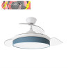 VENTILADOR DC MODA 72W BLANCO/AZUL 108D 3ASPAS 7200LM 3000K,4000K,6000K REMOTO+MEMORIA+TEMPORIZADOR