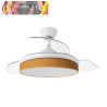 VENTILADOR DC MODA 72W BLANCO/NARANJA 91D 3ASPAS 7200LM 3000-4000-6000K REMOTO+MEMORIA+TEMPORIZADOR