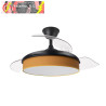 VENTILADOR DC MODA 72W NEGRO/NARANJA 108D 3ASPAS 7200LM 3000-4000-6000K REMOTO+MEMORIA+TEMPORIZADOR