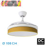 VENTILADOR DC MODA 72W BLANCO/AMARILLO 108D 3ASPAS 7200LM 3000-4000-6000K REMOTO+MEMORIA+TEMPORIZADOR