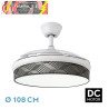 VENTILADOR DC MODA 72W BLANCO/TETRIS GRIS 108D 3ASPAS 7200LM 3000-4000-6000K REMOTO+MEMORIA+TEMPORIZADOR