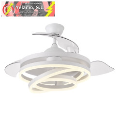 VENTILADOR 72W DC KAI BLANCO 3 ASPAS TRANSP. 6VEL 3COLORES 43/58X50/107 C/REMOTO,MEMORIA Y TEMP.6120LM